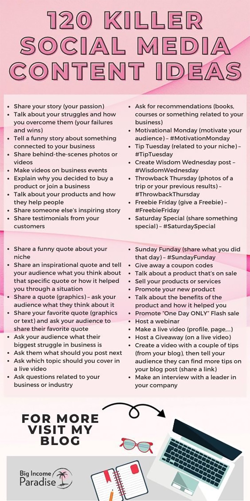 120 Killer Social Media Content Ideas Your Audience Will Love [Infographic]