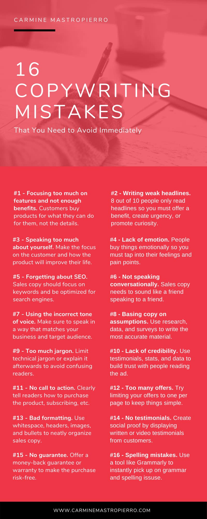 16 Copywriting Mistakes Ruining Your Website & Social Media Posts [Infographic]