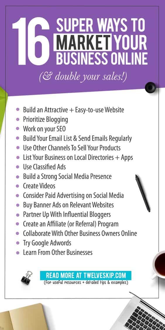 16 Ways to Market Your Business Online & Double Your Sales