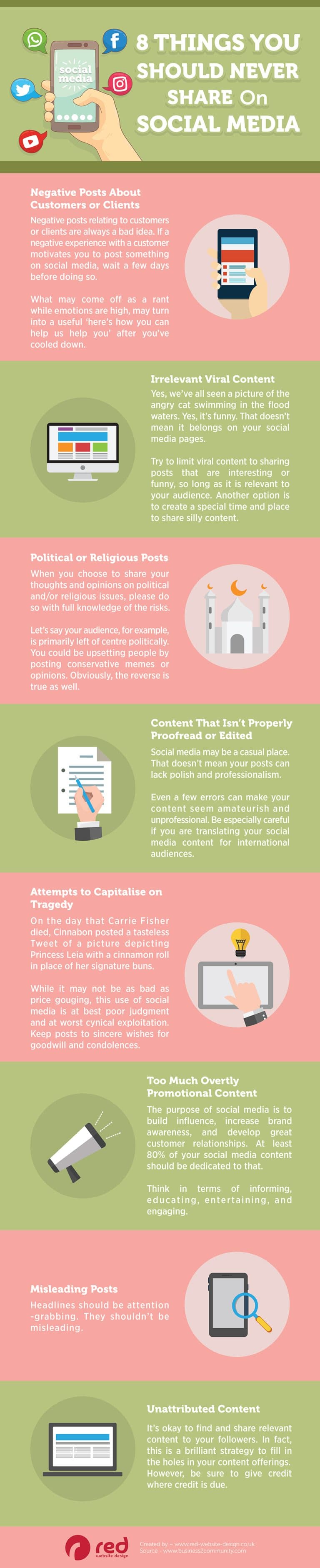 8 Things You Should Never Share on Social Media - Infographic