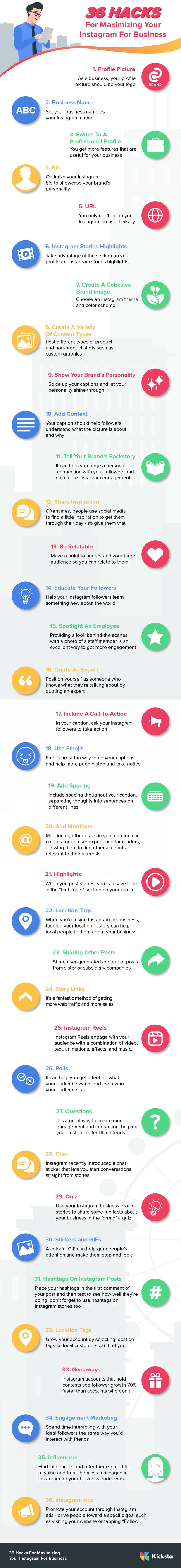 36 Instagram Hacks to Maximise Your Business on Social Media [Infographic]