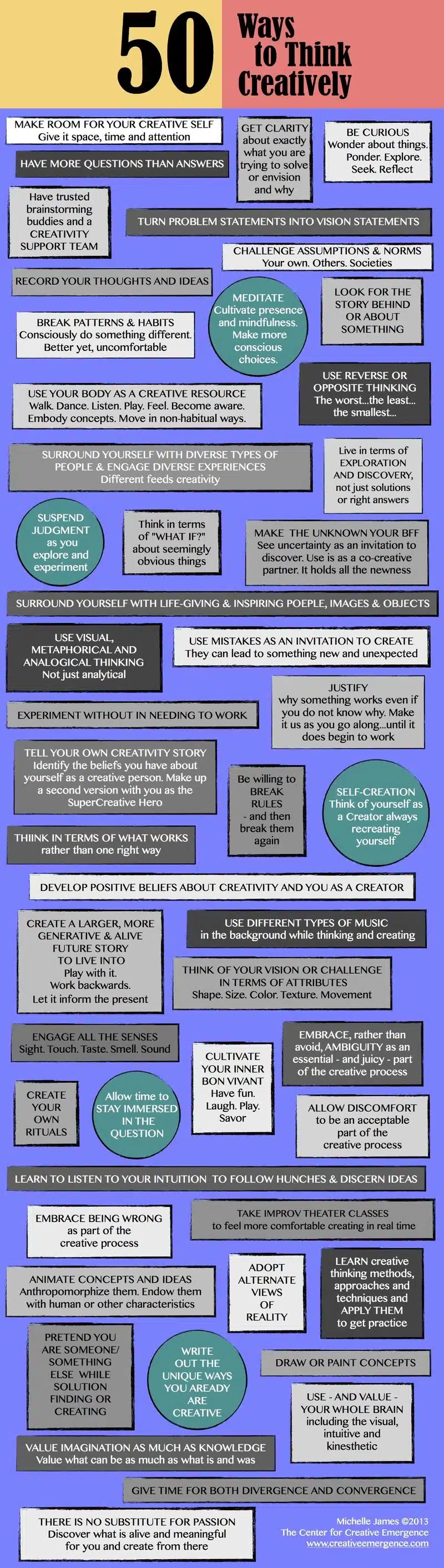 50 Ways to Think Creatively & Improve Your Business Performance [Infographic]