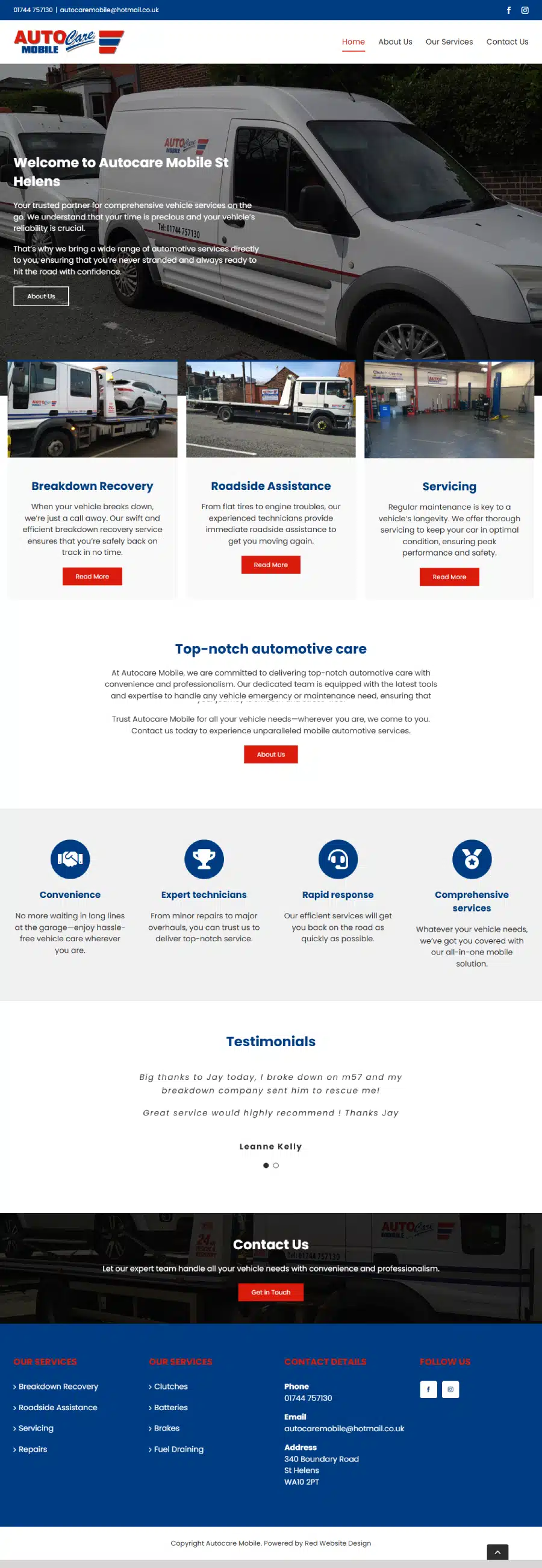 Autocare Mobile Autocare Mobile: Web design for a car mechanic garage in St Helens