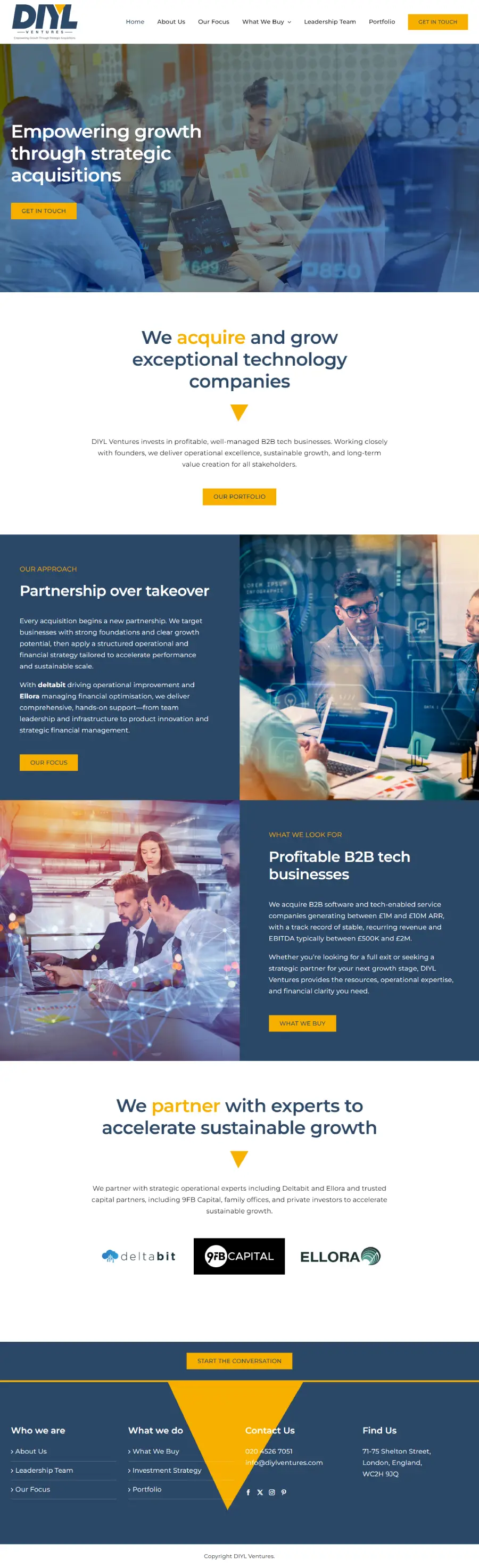 DIYL Ventures DIYL Ventures: Web design for a business acquisition consultancy in London