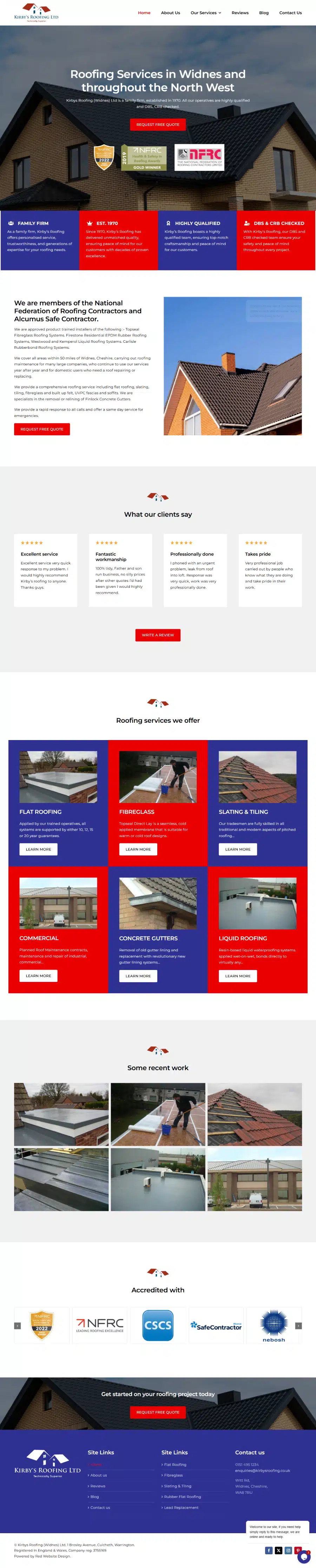 Kirbys Roofing Kirbys Roofing: Web design for a roofing company in Widnes