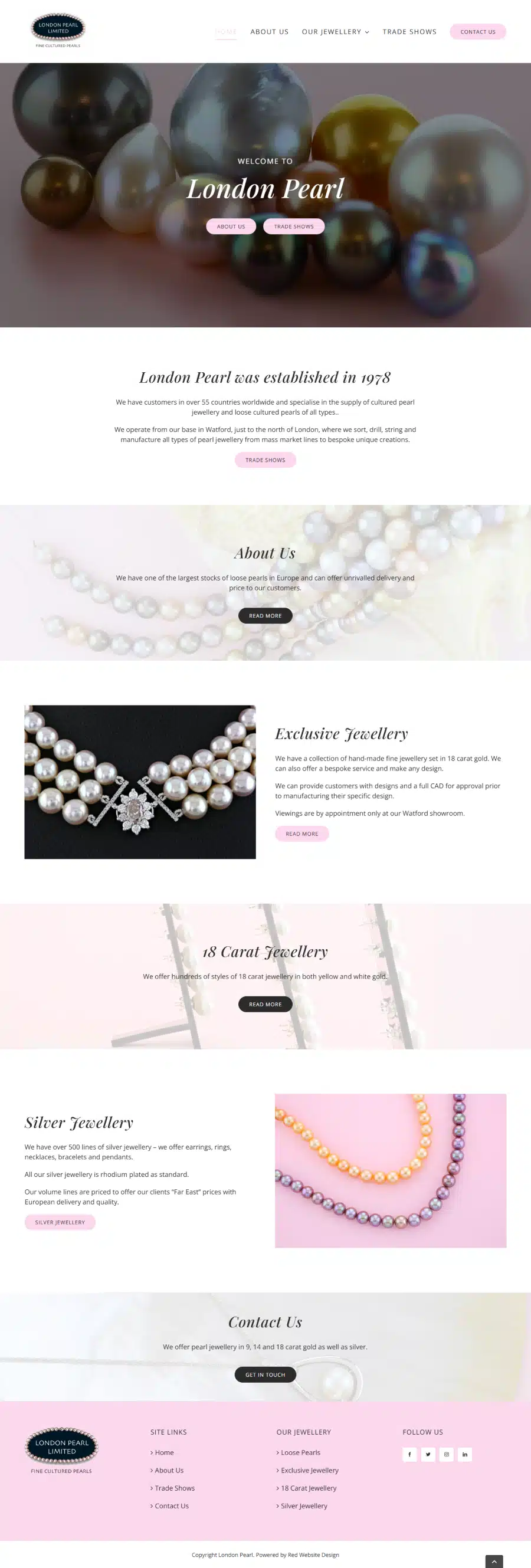 London Pearl London Pearl: Web design for a jewellery retailer in Watford