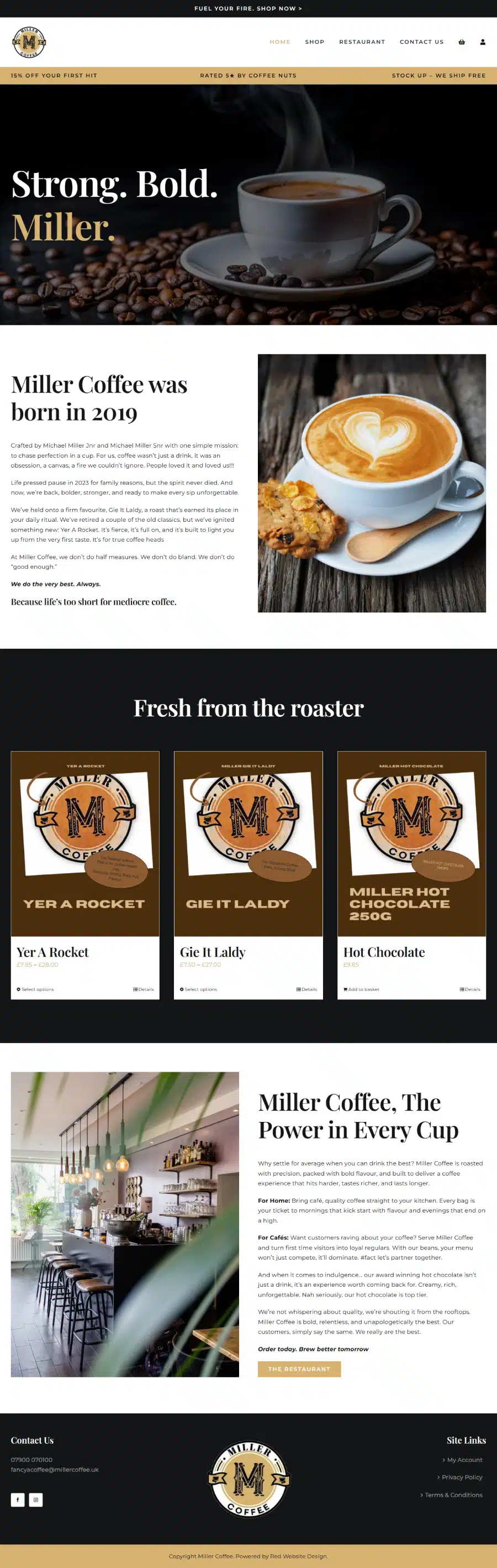 Miller Coffee Miller Coffee: Web design for a coffee retailer in Scotland