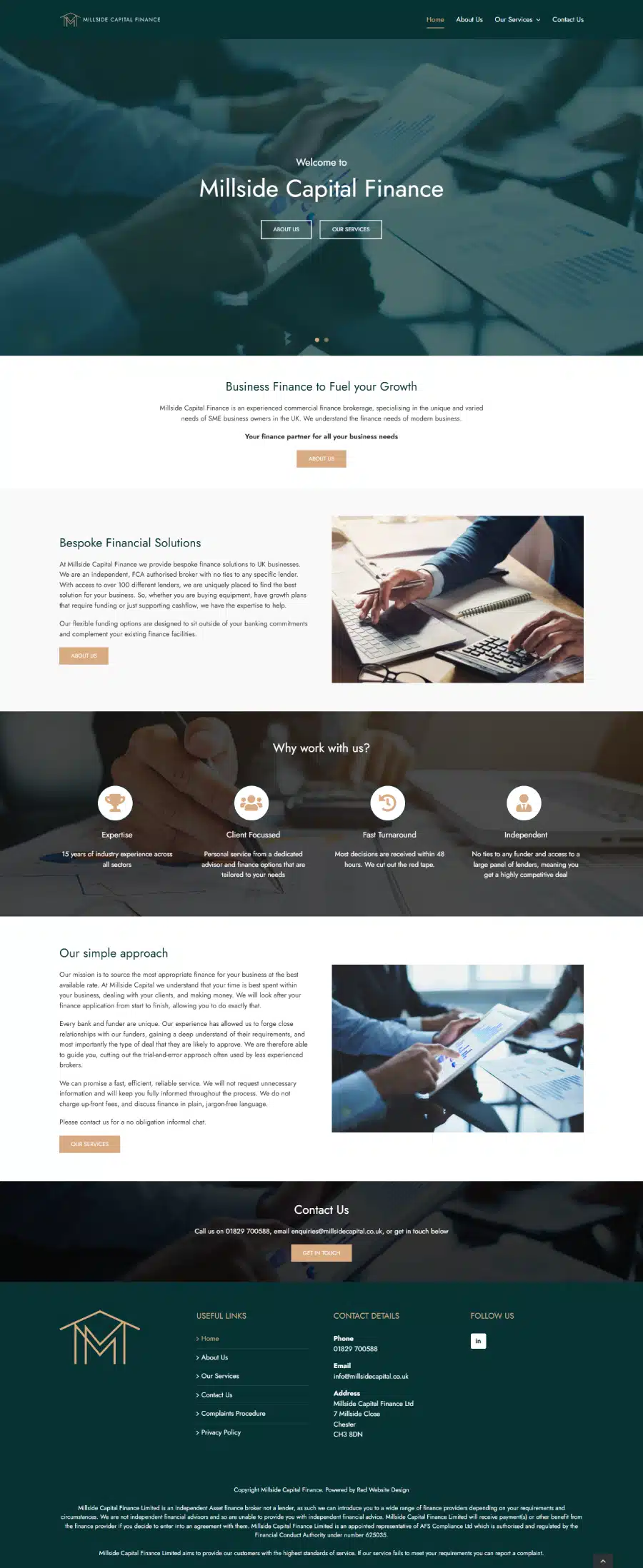 Millside Capital Finance Millside Capital Finance: Web design for a business finance broker in Chester