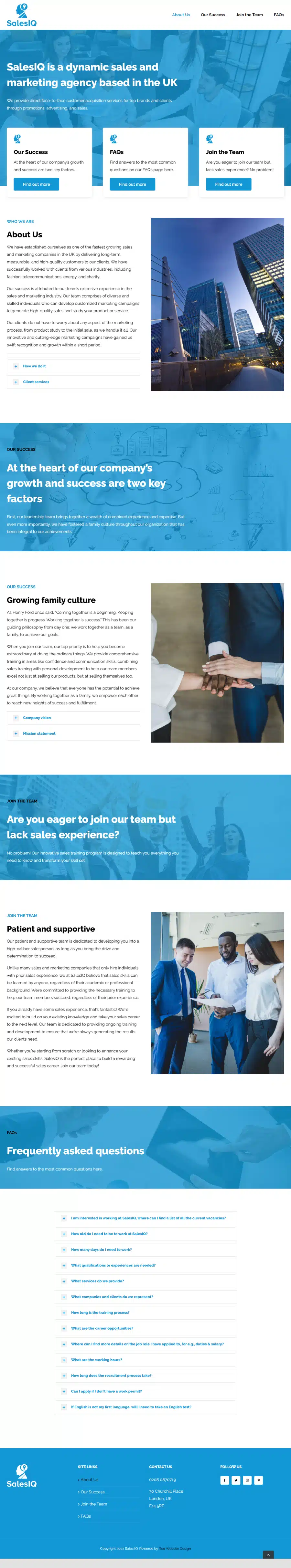 Sales IQ Sales IQ: Web design for a sales agency in London