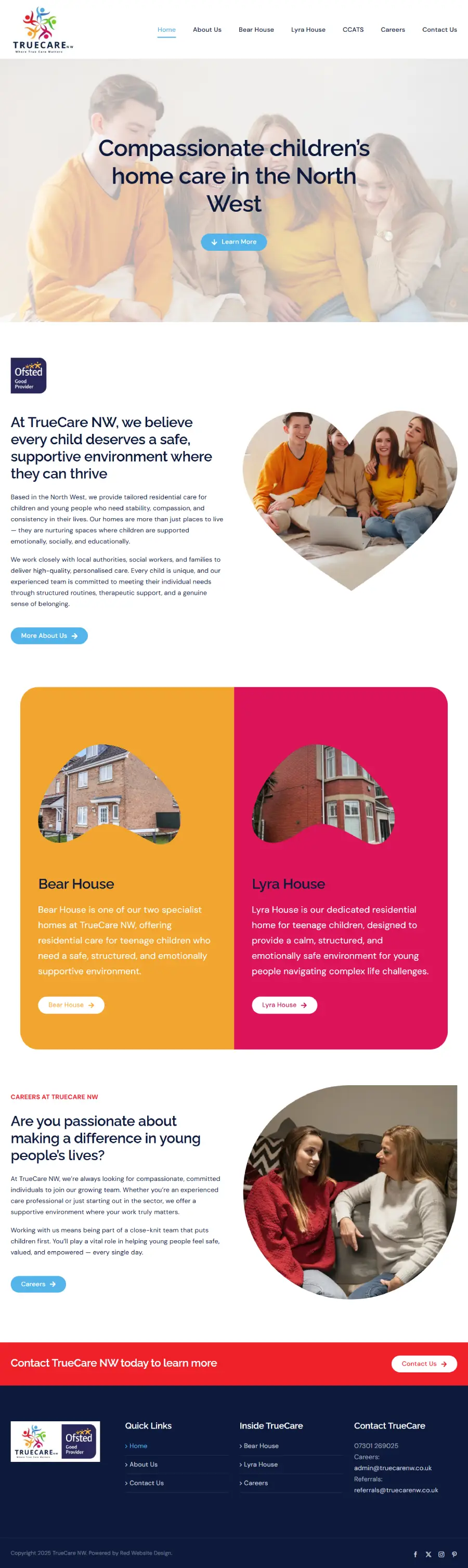 TrueCare TrueCare NW: Web design for a children’s home care provider in Widnes