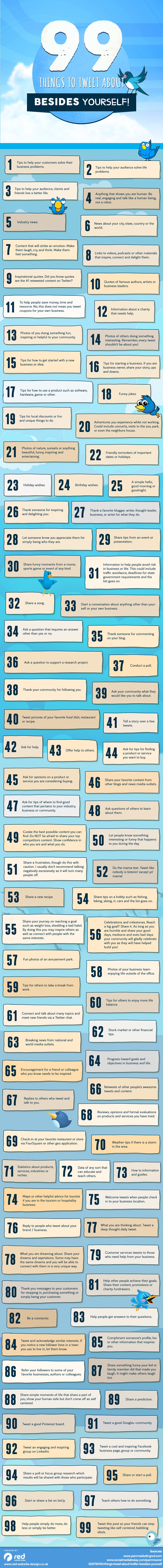 Twitter Post Ideas for Business: 99 Engaging Things to Tweet About [Infographic]